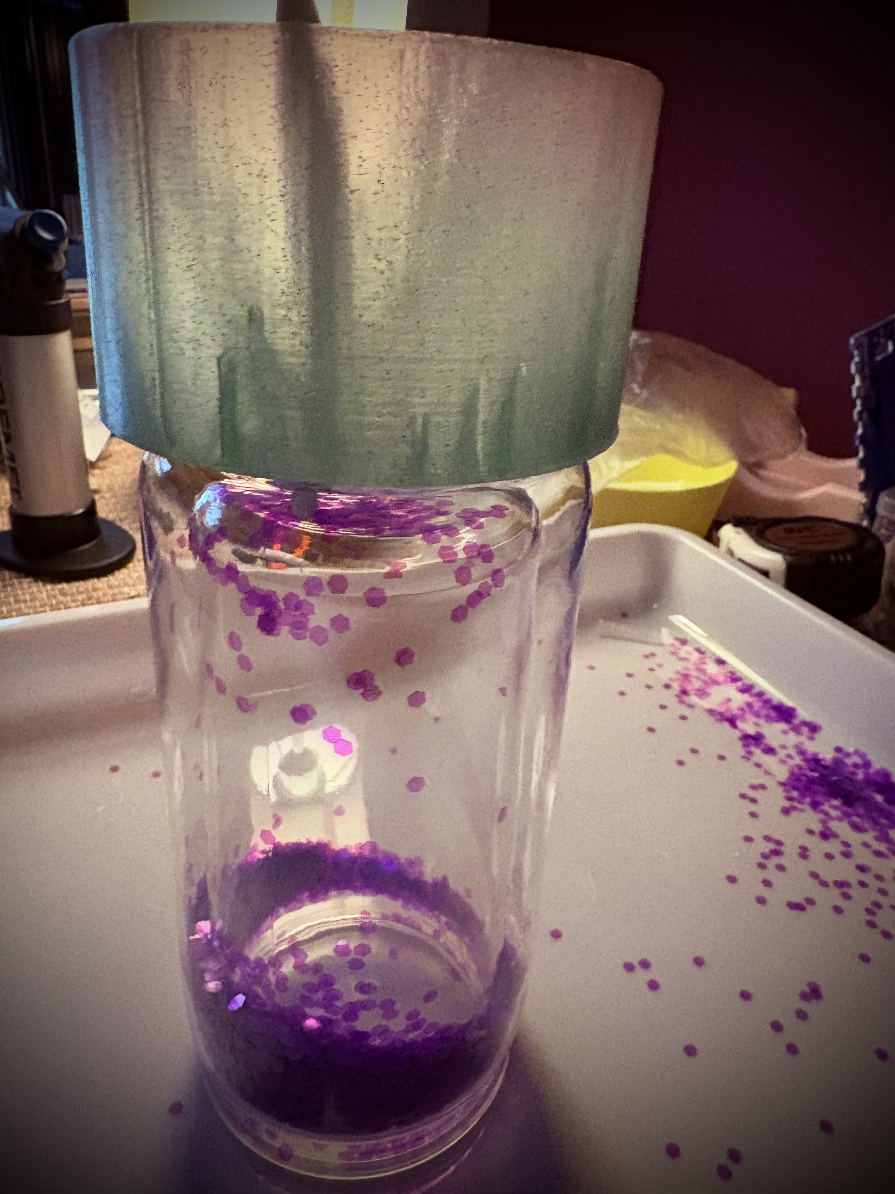 Snow Globe Tumbler in Progress